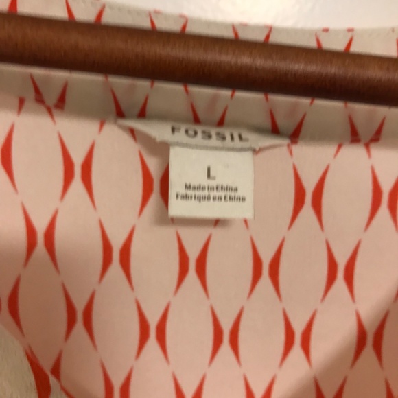 Fossil blouse, Size L, red and white - Picture 3 of 4